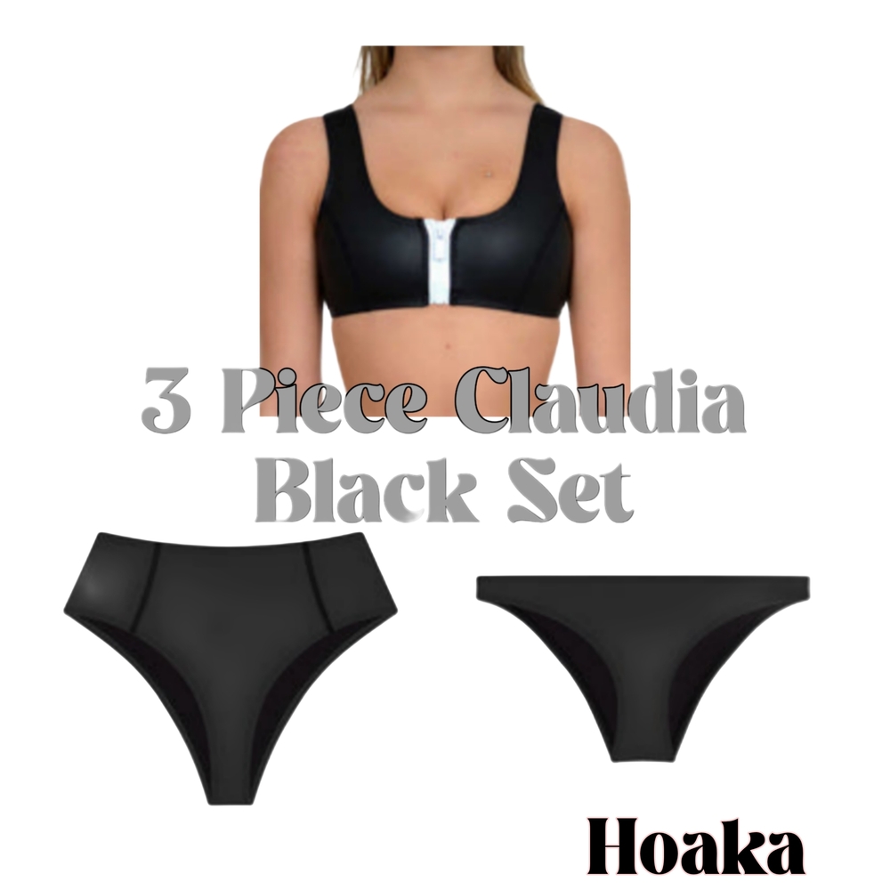 3 Piece HOAKA Swimsuit Bikini Set- Claudia Black NWOT